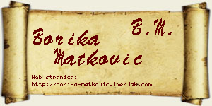 Borika Matković vizit kartica